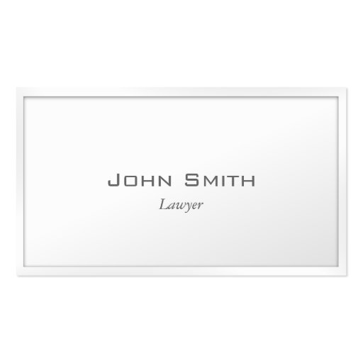 Plain White Border Lawyer/Attorney Business Card (front side)