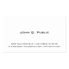 Plain White Business Card