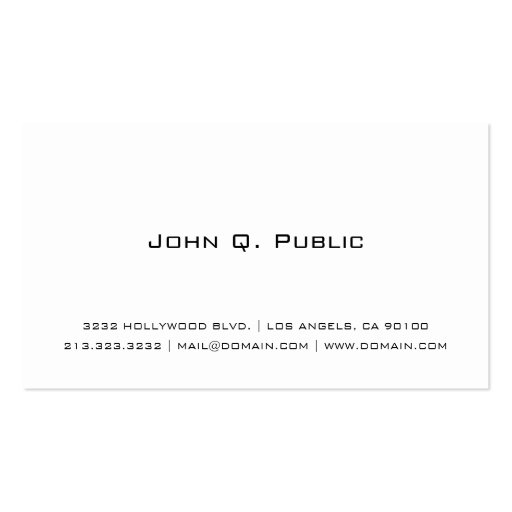 Plain White Business Card (front side)