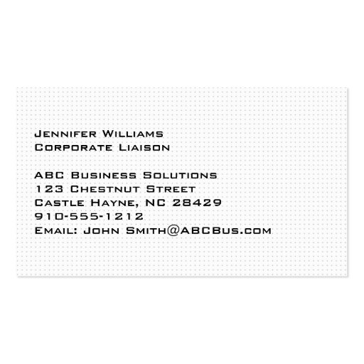 Plain White Minimalist Professional Business Card (back side)
