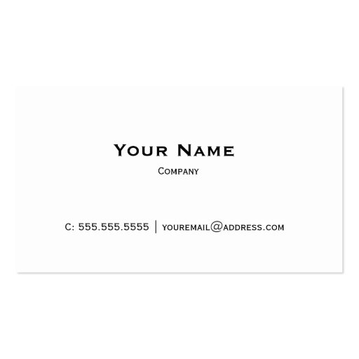 Plain White Personal or Company Business Card (front side)