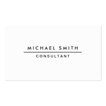 Plain White Professional Elegant Modern Simple Double-Sided Standard Business Cards (Pack Of 100)