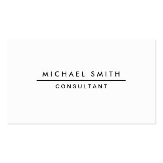 Plain White Professional Elegant Modern Simple Double-Sided Standard Business Cards (Pack Of 100)