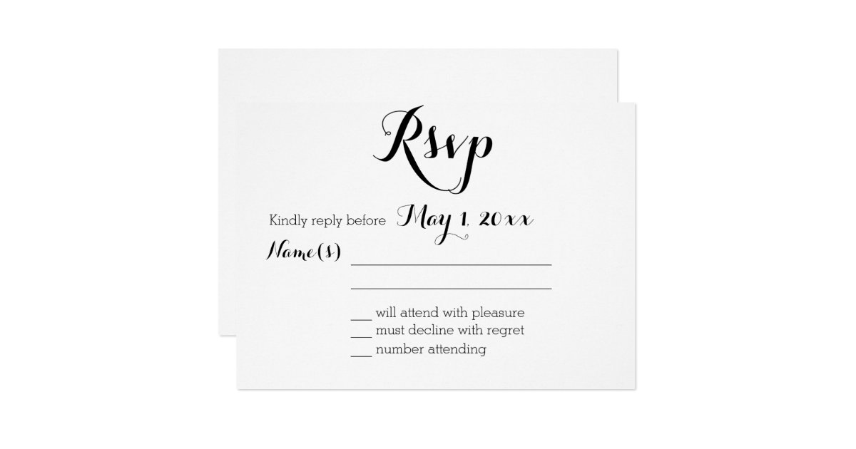 plain rsvp cards