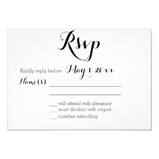 plain rsvp cards