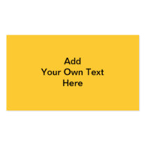 Plain Yellow with black text. Custom Business Card Template