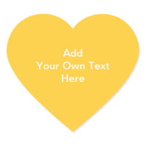 Plain Yellow with White text. Custom Heart Stickers