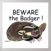 PlainBadger_black Poster