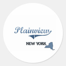 Plainview New York City Classic Round Stickers