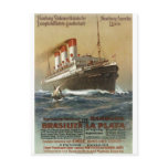 Plakat der Hamburg 1899 - Cruise Ship Liner Postcards