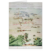 Plan and view of the Battle of Waterloo Greeting Card