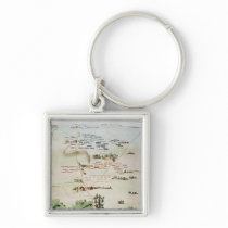 Plan and view of the Battle of Waterloo Keychains