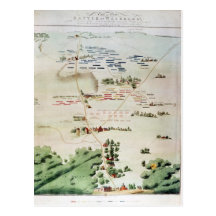 Plan and view of the Battle of Waterloo Post Card