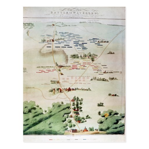 Plan And View Of The Battle Of Waterloo Postcard | Zazzle