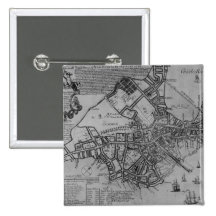 Plan of Boston, New England, 1739 Button
