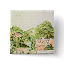Plan of the Mines of Oaxaca, Mexico, 1785-87 Pinback Buttons