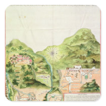Plan of the Mines of Oaxaca, Mexico, 1785-87 Square Sticker