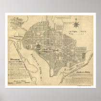 Plan of Washington DC Map 1792 Print