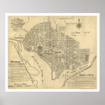 Plan of Washington DC Map 1792 Print