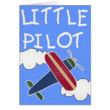 Plane and Clouds Little Pilot Card