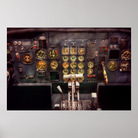 Plane - Cockpit - The controls are set Posters