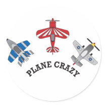 Plane Crazy Sticker