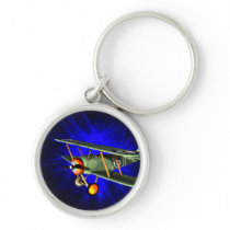 Plane on blue key chain