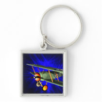 Plane on blue key chain
