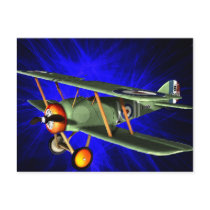 Plane on blue postcards