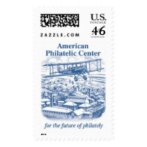 Plane over Bellefonte - Blue Postage Stamps