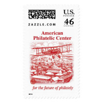 Plane over Bellefonte - Red Postage Stamps