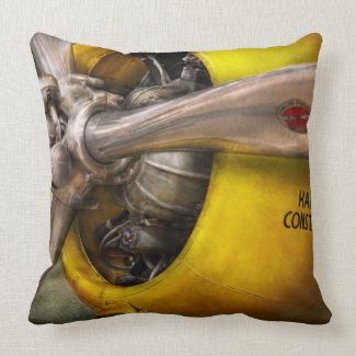 Plane - Pilot - Prop - Twin Wasp Throw Pillows
