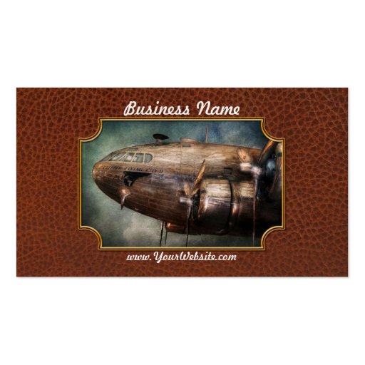 Plane - Pilot - The flying cloud Business Card Template (front side)