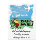 Plane spraying chemtrails on terrified insect postcard