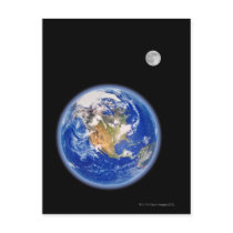 Planer Earth and Moon Post Card