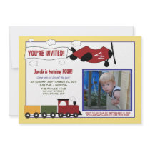 Planes & Trains Custom 5x7 Birthday Party Invite 5 invitations