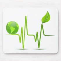 PLANET EARTH HEART MONITOR mousepads