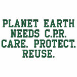 Planet Earth Needs C.P.R. Women Embroidered Shirt
