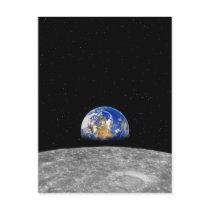 Planet earth rising over Moon Postcards