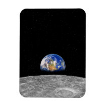 Planet earth rising over Moon Flexible Magnets
