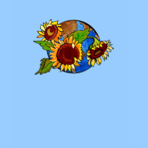 Planet Earth Sunflowers T-Shirt by politicalgirl Planet Earth Sunflowers T-Shirt