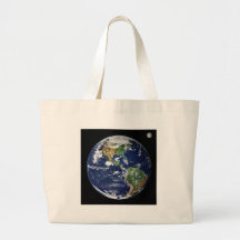 Planet Earth with the Moon in the Background Bags