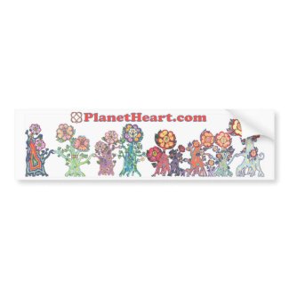 Planet Heart featuring the HeartMarking HeartFlowe bumpersticker