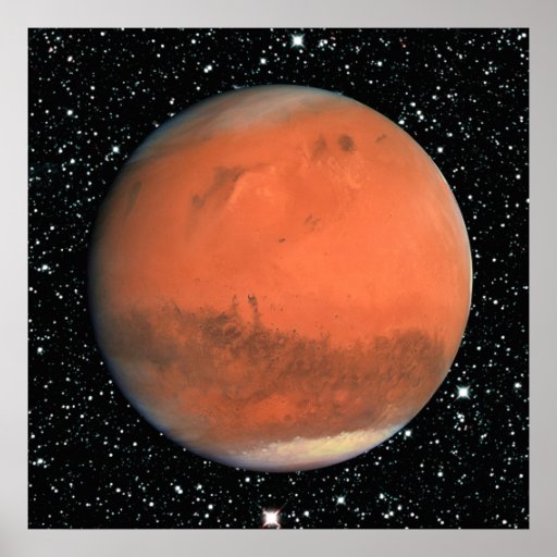 PLANET MARS true color star background ~ Poster | Zazzle