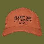 Planet Mom Hat (w/ black stitching) embroidered hats