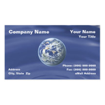 Planet Over Clear Blue Water Business Card
