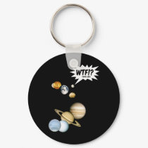 Planet Pluto WTF!? Keychain by InsideOut_Tees Planet Pluto WTF!? Keychain