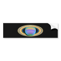 Planet Saturn's Rings in Ultraviolet Light Bumper Stickers