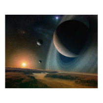 Planet scape - space art print