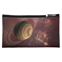 Planet, stars and Sun in Galaxy Fantasy Art Cosmetic Bags